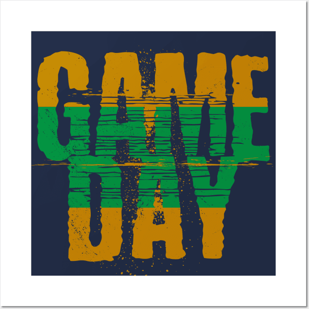 Navy and Gold Gameday // Grunge Vintage Football Game Day Wall Art by SLAG_Creative